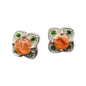 Sunstone Flower Earrings